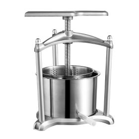 VEVOR Fruit Wine Press, 1.6 Gallon/6L, 2 Stainless Steel Barrels, Manual Juice Maker, Cider Apple Grape Tincture Vegetables Honey Olive Oil Making Pre