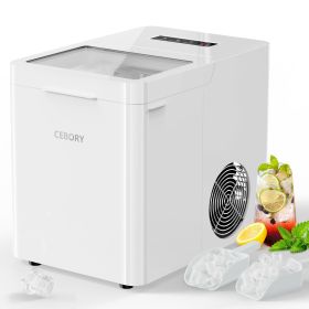 Countertop Ice Maker, 9Pcs/6Mins, 36Lbs/24Hrs, Self-Cleaning Ice Machine with 2 Ice Scoop and Basket, One-Click Operation 2 Sizes of Bullet Ice, Porta