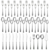 Vesteel 45-Piece Silverware Set with Serving Utensils, Stainless Steel Hammered Flatware Cutlery Set for 8 Include Forks Knives Spoons, Heavy Duty & M