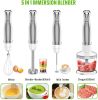 Hand Blender;  5 in 1 Multi-Purpose Immersion Blender set;  1100 watts 12 Adjustable Speed Stick Blender;  600ml Beaker;  500ml Food Processor Contain