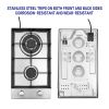 2-Burners Gas Cooktop 12in Eascookchef Stainless Steel NG/LPG Convertible