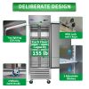 ORIKOOL 27" Commercial Freezer 23 Cu.ft with 1 Solid Door Reach-In Freezers Stainless Steel ETL Approved Upright Freeze Storage