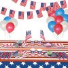 4th of July Tablecloth, American Flag Plastic Table Covers for Patriotic Party Supplies