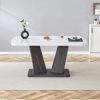 Dining Table Set for 6, 7 Piece Kitchen Table Chairs Set, 1.8" Thickness Tabletop and V-shaped Table Legs, Modern Dining Room Set with 63 inch Dinner