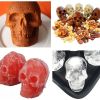 1pc 4 Skull Silicone Ice Ball Trays Summer Ice Cube Mold Silicone Mold Halloween Skull Ice Mold