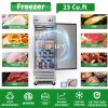 ORIKOOL 27" Commercial Freezer 23 Cu.ft with 1 Solid Door Reach-In Freezers Stainless Steel ETL Approved Upright Freeze Storage