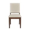 Modern Design 5pc Dining Set Table and 4x Side Chairs Fabric Upholstered Seat Back Brown Finish Wooden Dining Kitchen Furniture