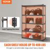 VEVOR Storage Shelving Unit, 5-Tier Adjustable, 2000 lbs Capacity, Heavy Duty Garage Shelves Metal Organizer Utility Rack, Black, 18" D x 48" W x 72"