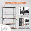 VEVOR Storage Shelving Unit, 5-Tier Adjustable, 2000 lbs Capacity, Heavy Duty Garage Shelves Metal Organizer Utility Rack, Black, 18" D x 48" W x 72"