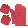 Kitchen Oven Gloves, Silicone and Cotton Double-Layer Heat Resistant Oven Mitts/BBQ Gloves