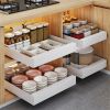 1pc Pull-Out Type Cabinet Organizer, Punching-free Seasoning Dish And Bowl Storage Shelf Under Cabinet, Heavy Duty Storage And Organization Slide Out