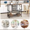 Dinning Supplies Bar Cart on Wheels with Hook & Glass Racks