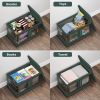 2Pcs 72L Foldable Storage Bins with Lid Collapsible Stackable Closet Organizer Containers with Front Door Lock 4Pcs Wheels