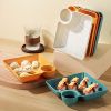 1pc Dumpling Plate With Sauce Dish; Potato; Water; Dumplings; Plate With Vinegar; Dinner Plate; Household Creative Square Serving Plate With Vinegar S